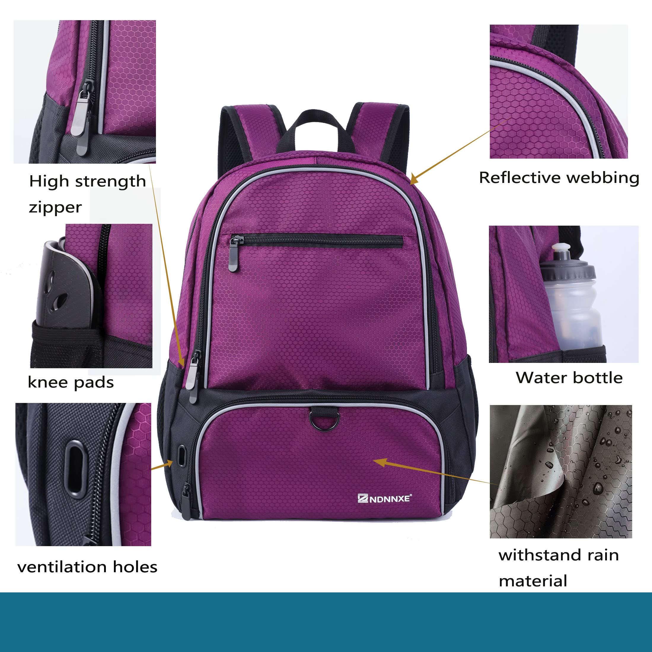Youth Soccer Backpack for Boys & Girls - Waterproof Sports Bag with Ball Compartment for Soccer, Basketball & Gym - Perfect for Training, Travel & School
