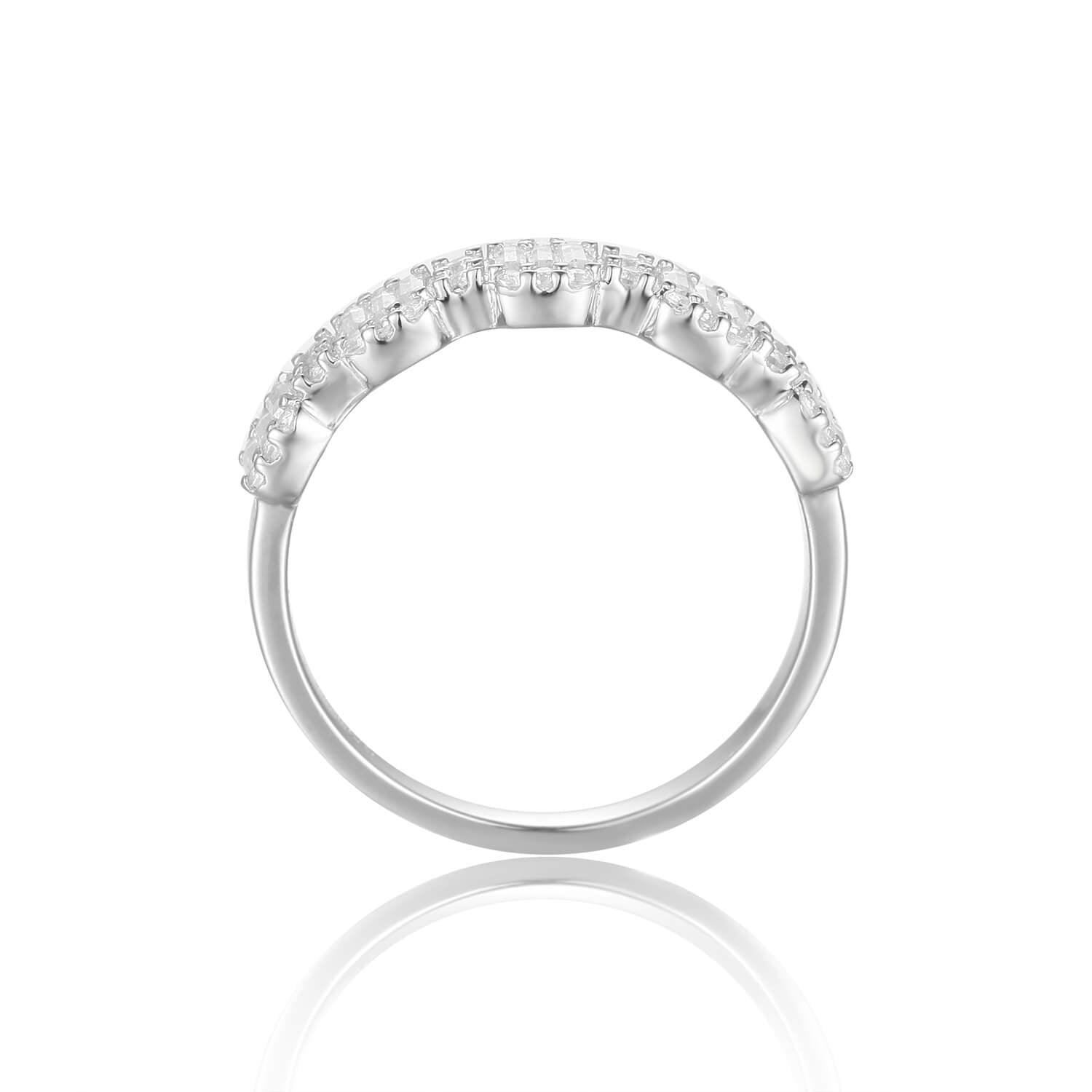 White Topaz Chunky Baguette Ring for Women - Elegant Cubic Zirconia Statement Jewelry for Engagement, Wedding & Everyday Wear