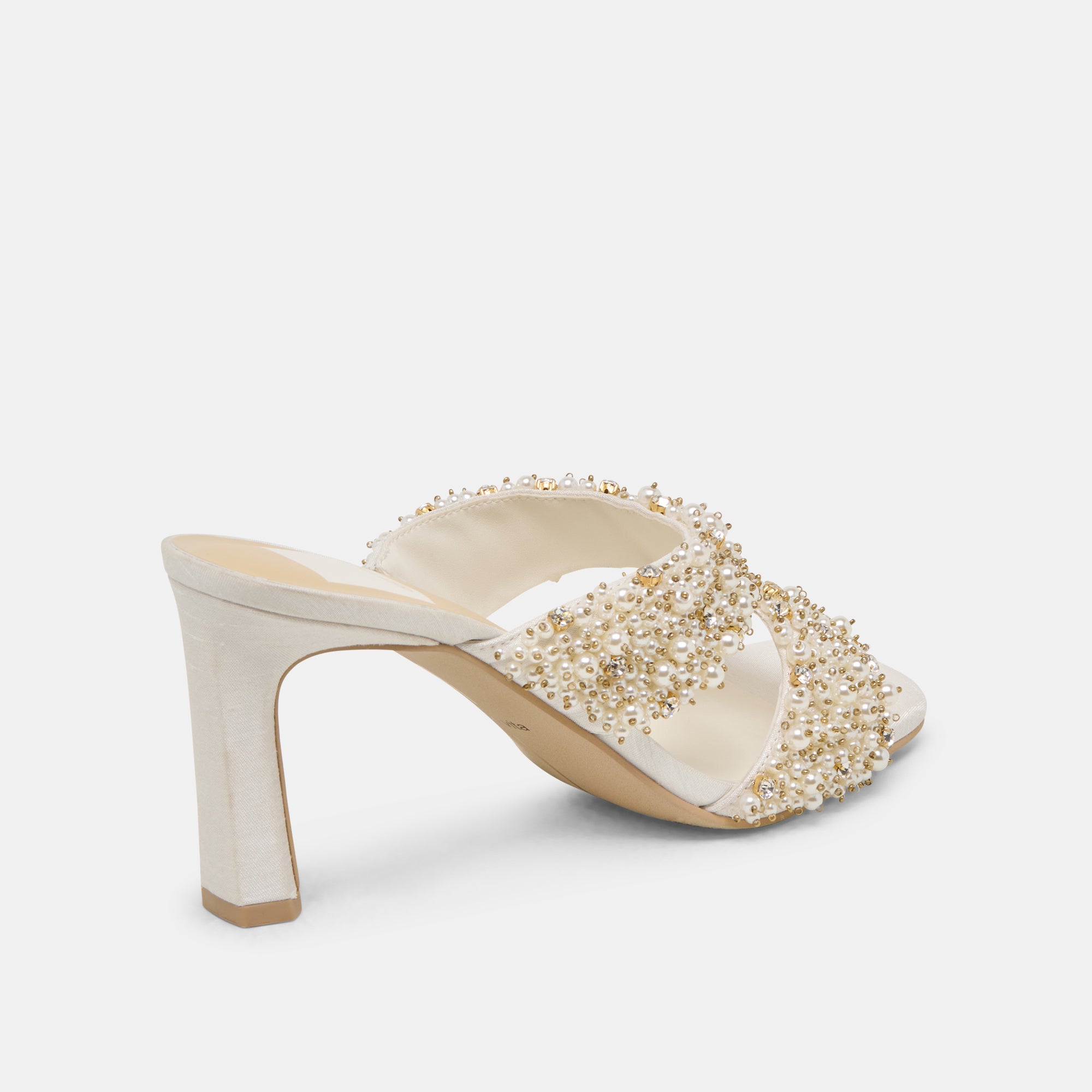 GITEL Rhinestone Heels for Women - Elegant Ivory Crystal Embellished High Heels for Parties, Weddings & Special Occasions