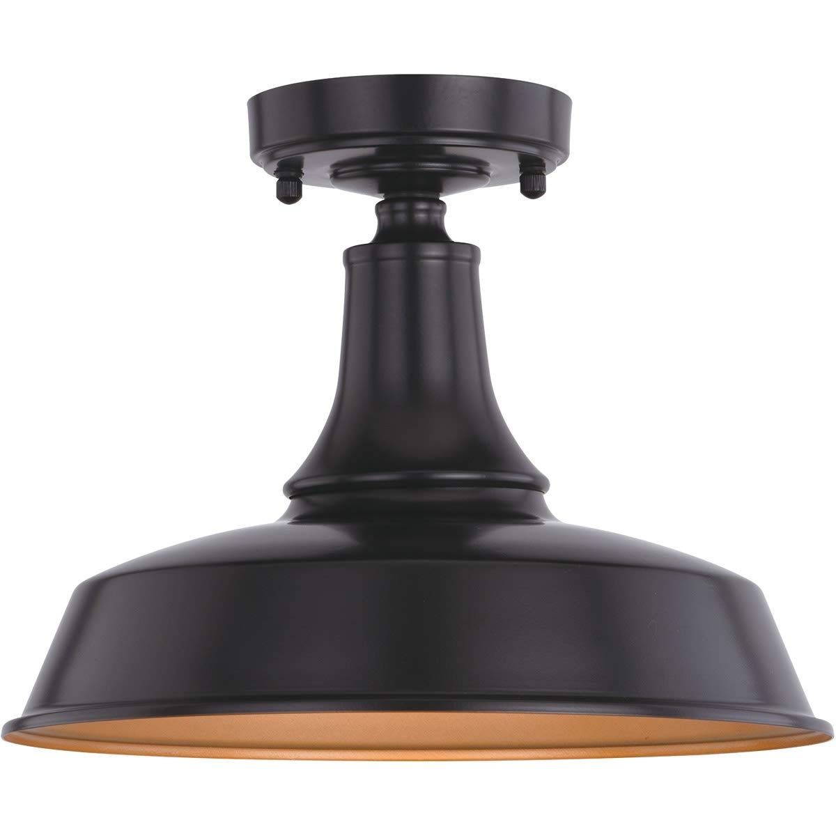 Farmhouse 1-Light 12 Inch Dark Bronze and Light Gold Outdoor Ceiling Light - Waterproof Flush Mount Fixture for Porch, Patio, Hallway & Exterior Use - Dimmable LED Compatible - Weather-Resistant Design for Year-Round Outdoor Lighting