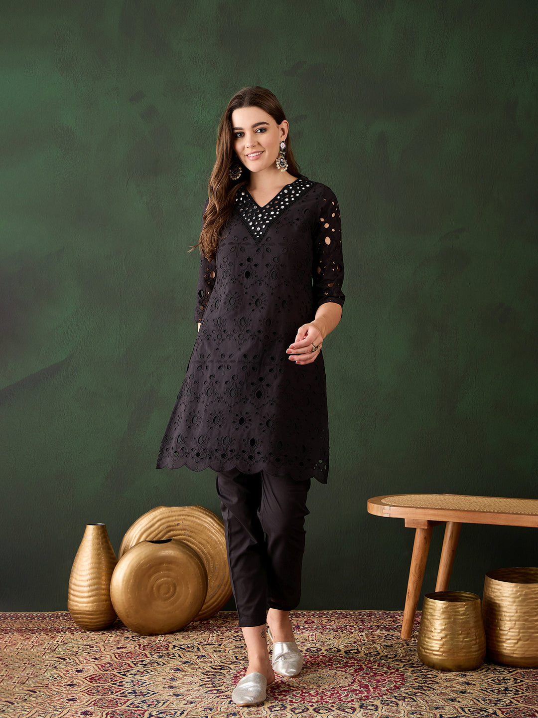 Stylish Black Ready-Made Pant Suit with Elegant Embroidery - Perfect for Weddings, Parties & Formal Events