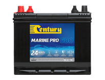 Century Boat Battery M24MF NS70M MF 680 CCA - Marine Deep Cycle Battery for Boats, Yachts & Watercraft - Perfect for Trolling Motors, Fish Finders & Marine Electronics