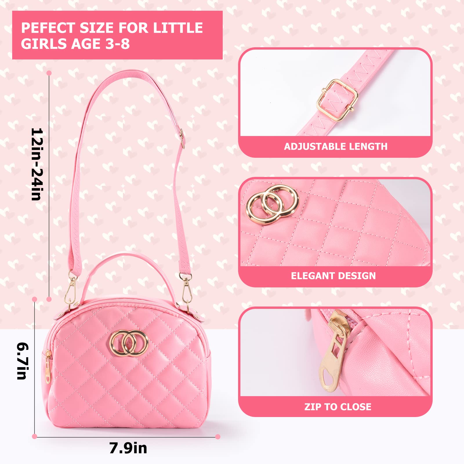 Adorable Little Girls Purse Set - Cute Toddler Handbag with Accessories for 3-6 Year Olds | Pretend Play Toy for Dress Up & Princess Role Play | Perfect Birthday Gift & Valentines Present for Kids | Ideal for Tea Parties, Playdates & Dress-Up Games