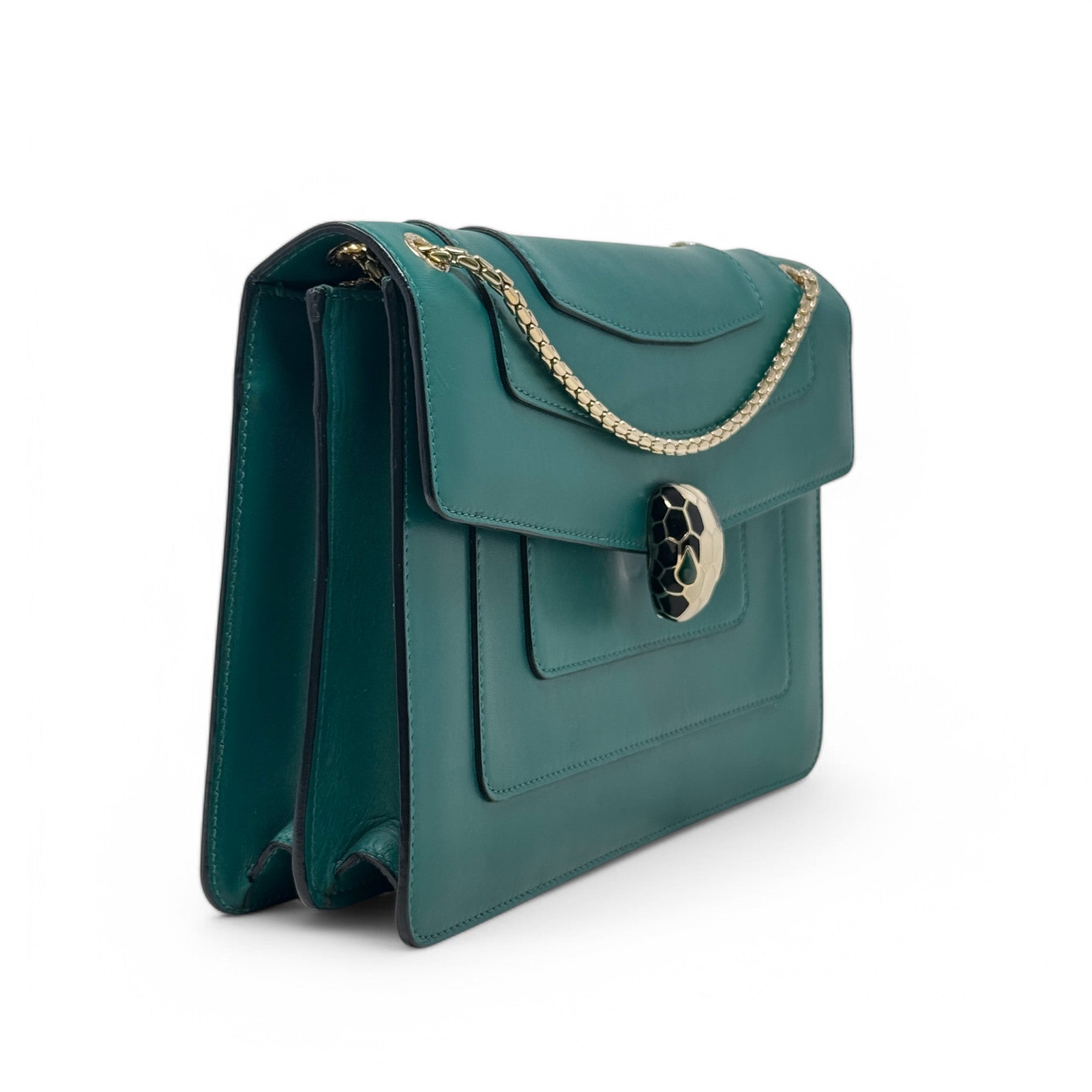 Bvlgari Green Medium Serpenti Shoulder Bag - Luxury Leather Handbag for Women, Perfect for Parties, Work & Evening Events