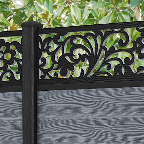 Classic Eden Fence Panel - Anthracite Composite Fencing with Durable Posts | Perfect for Backyard Privacy, Garden Borders & Outdoor Decoration