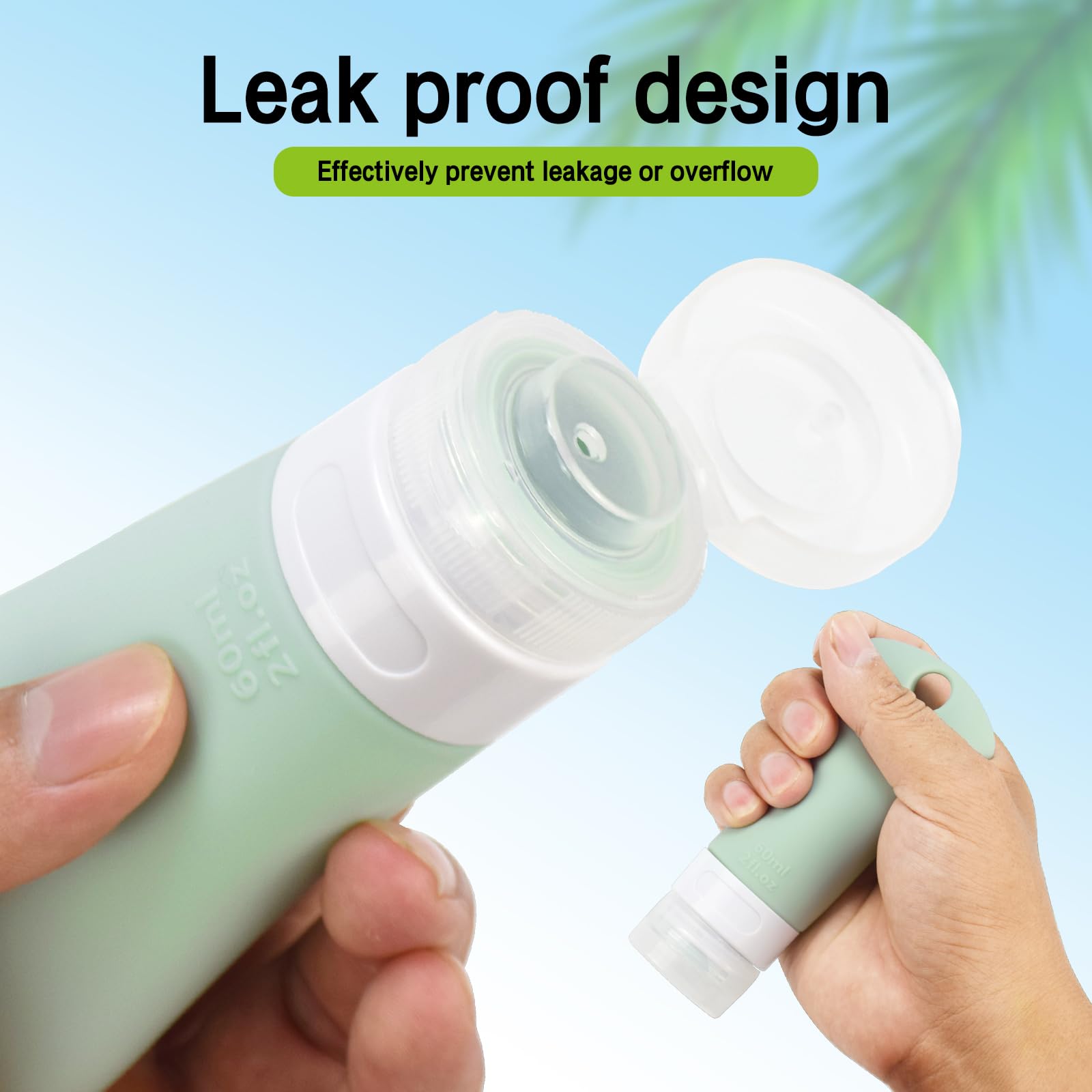 **Leak-Proof Silicone Travel Bottle Set (3PCS, 2 oz) - BPA-Free, Squeezable & Refillable Toiletry Containers for Shampoo, Lotion & Cosmetics | Perfect for Air Travel, Gym & Vacation**
