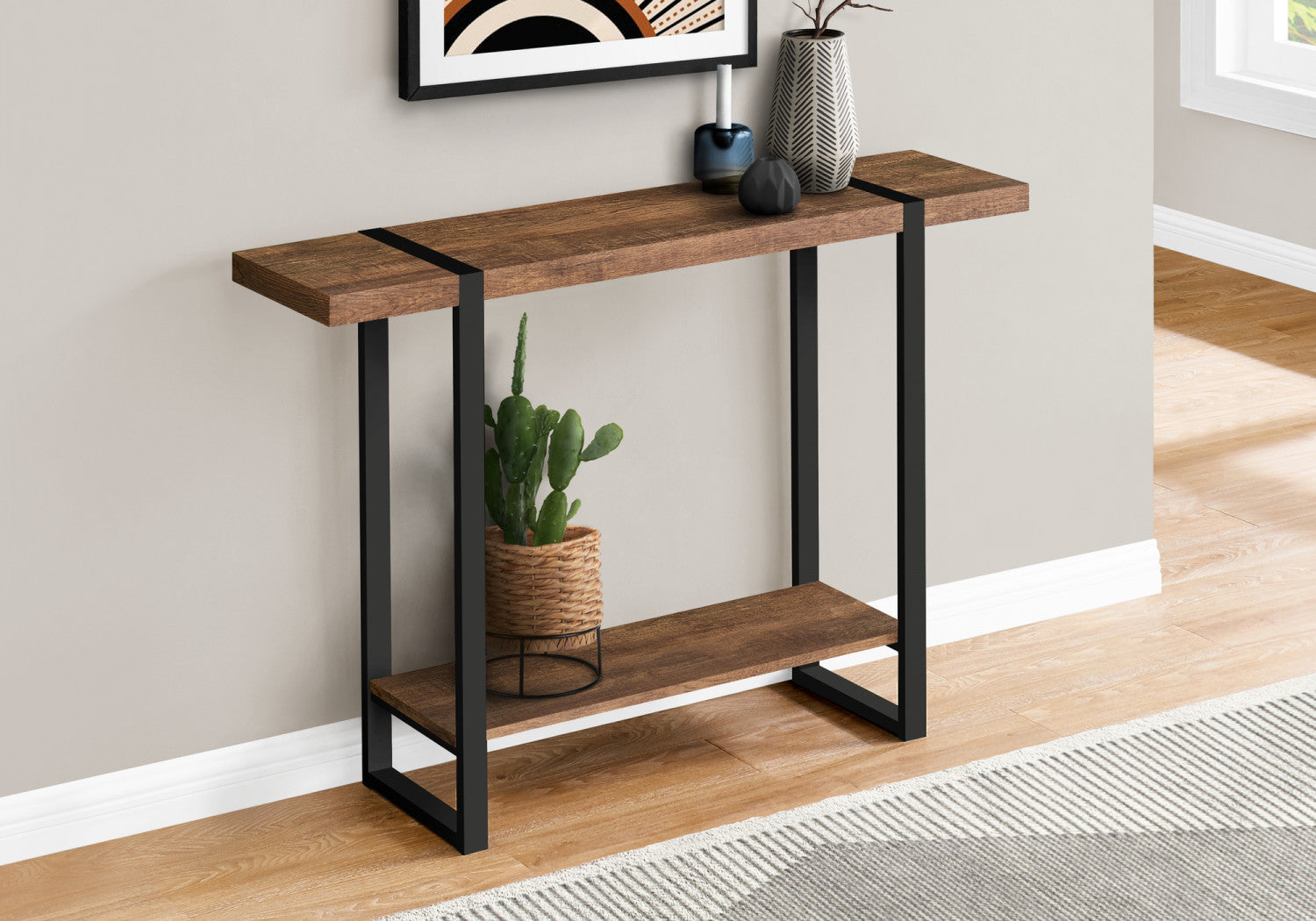 Rustic Brown Allen Sofa Table - Farmhouse Style Console Table for Living Room, Entryway & Hallway - Perfect for Decor, Storage & Display