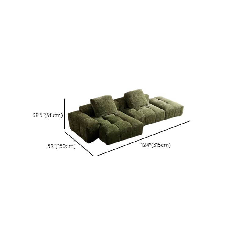 L-Shaped Sectional Sofa with Chaise Lounge - 4-Piece Reversible Modular Couch Set in Black Upholstery & Solid Pine Wood Frame | Perfect for Living Room, Family Room or Home Theater Seating