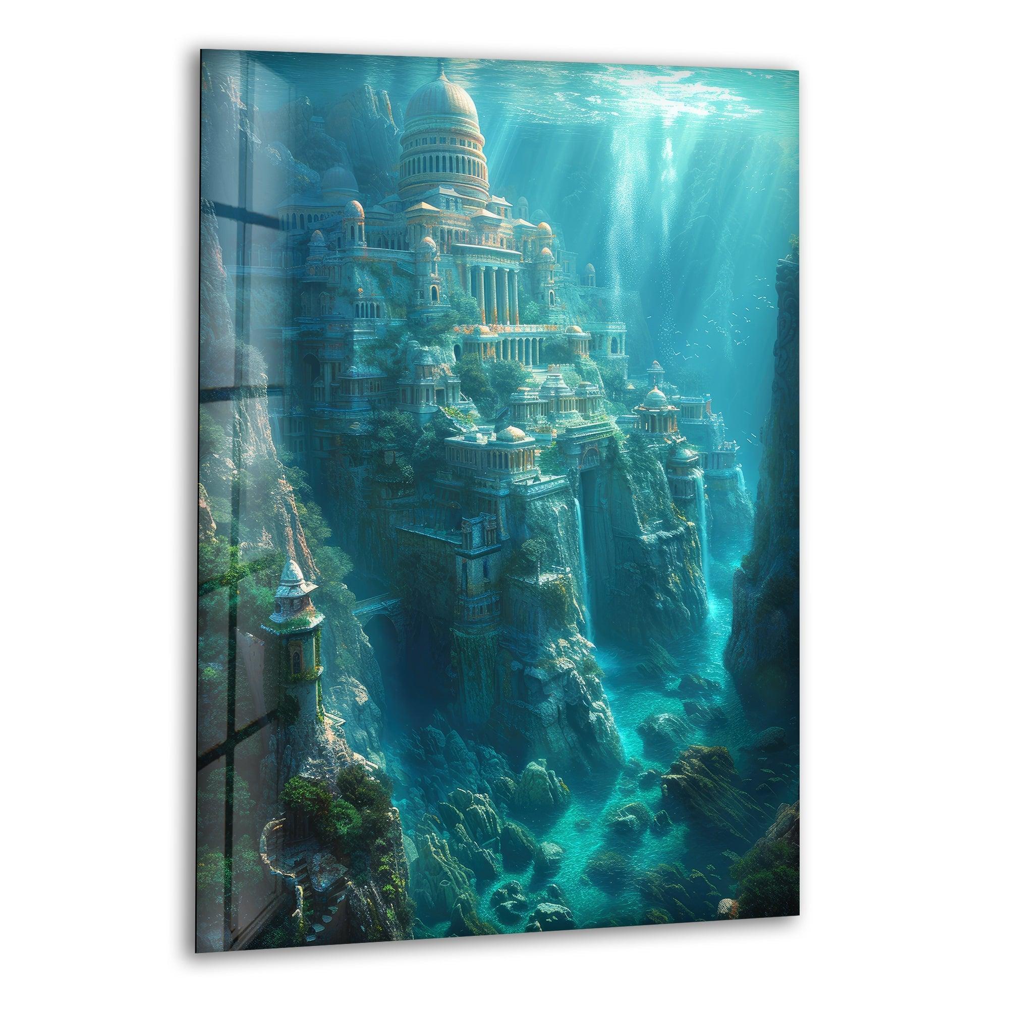 Atlantis Glass Wall Art - Stunning Ocean-Themed Decorative Glass Panel for Living Room, Bedroom & Office | Perfect for Home & Office Decor