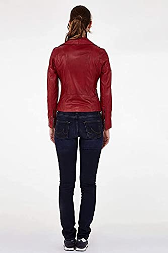 Women's Genuine Leather Jacket - Winter Motorcycle Bomber Biker Coat for Riding & Racing | Stylish Outerwear for Casual Wear, Night Out & Bike Events