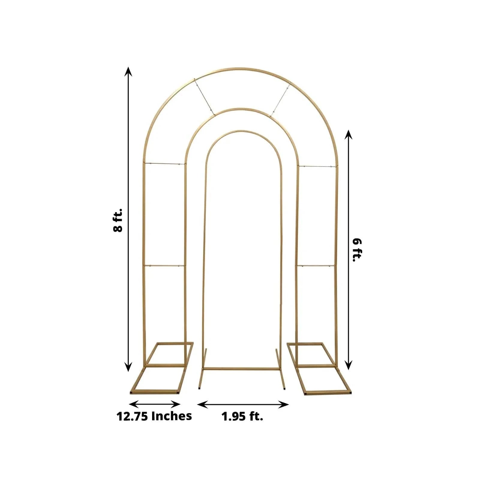 2-Pack Gold Metal Round Wedding Arch Stand with Chiara Backdrop - Perfect for Outdoor Ceremonies, Garden Weddings & Photo Shoots