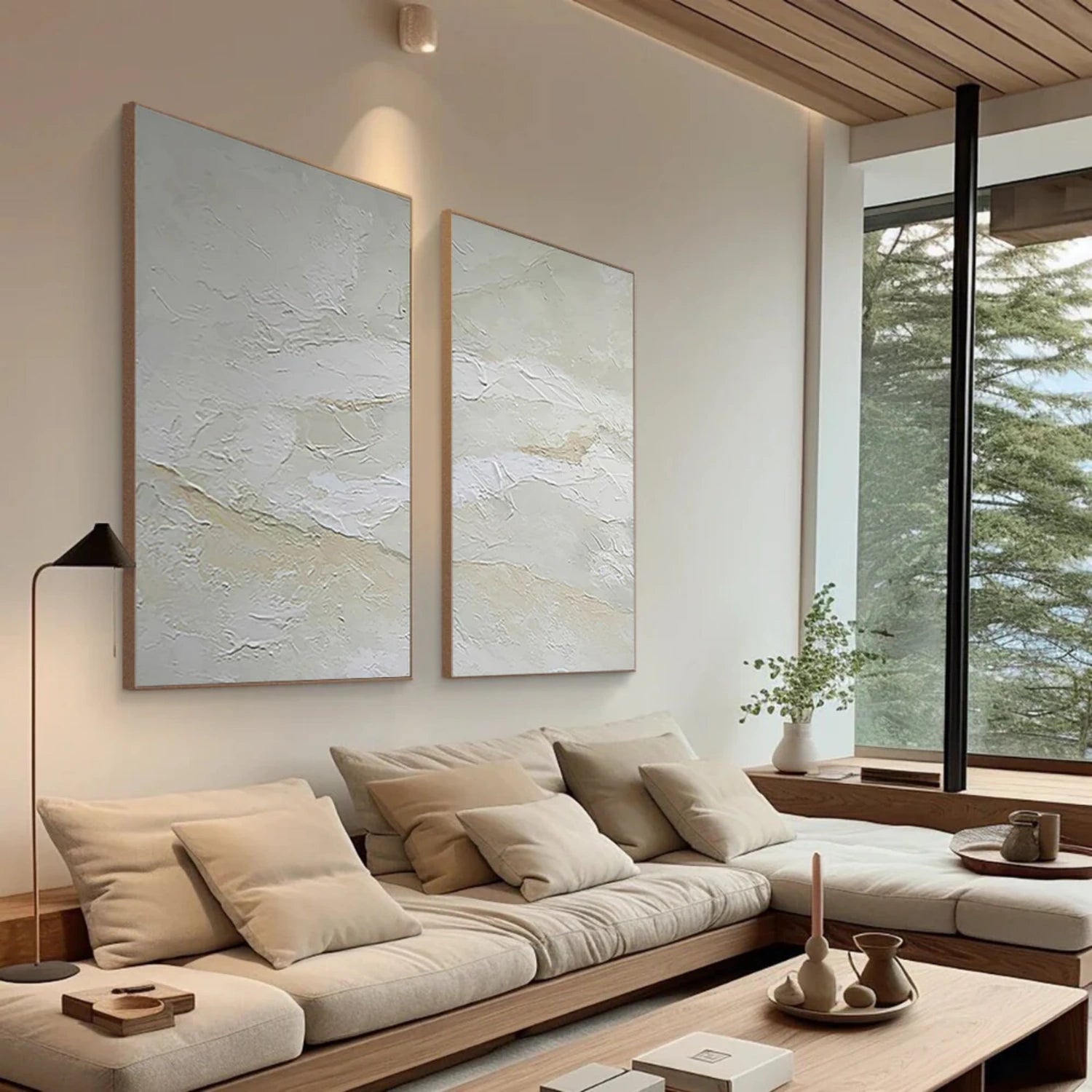 Custom Abstract Tranquility Wall Art Set of 2 - Modern Canvas Paintings for Living Room & Bedroom Decor - Perfect for Home, Office, and Meditation Spaces