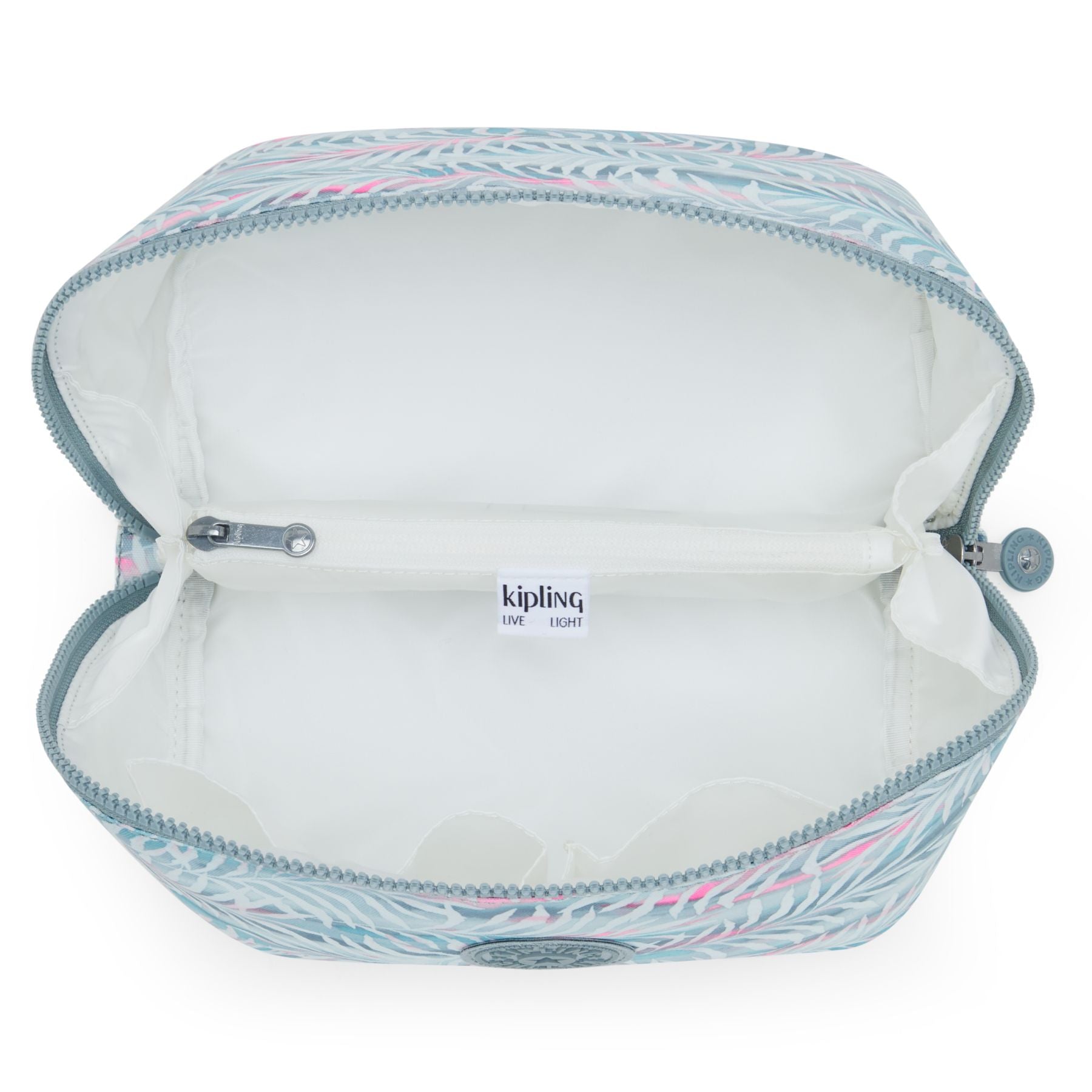 Kipling Mirko Medium Printed Toiletry Bag - Waterproof Travel Cosmetic Organizer with Palmtree Leaves Design for Women & Men | Perfect for Vacation, Gym, Camping & Air Travel