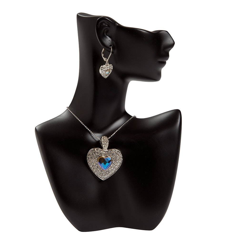 SSWBasics Small Side Profile Black Earring and Necklace Display Stand - Set of 3 for Jewelry Store, Boutique & Home Decor Showcase