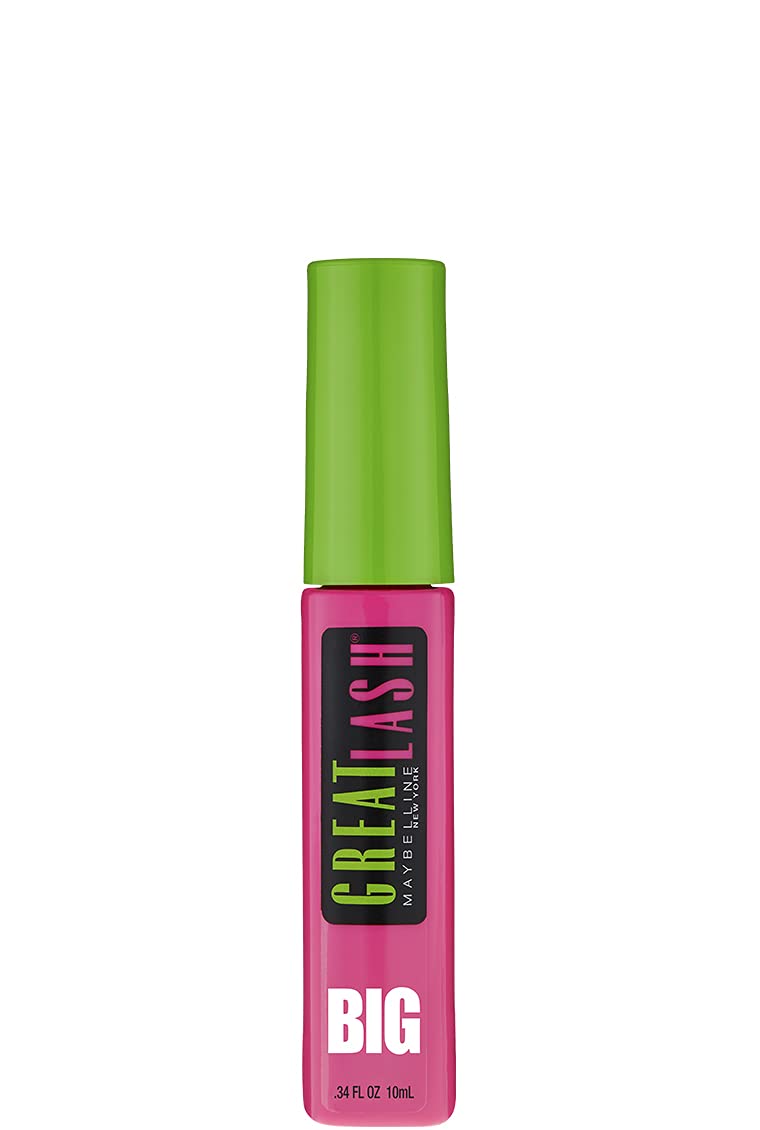 Maybelline Great Lash Big Mascara - Volumizing & Lengthening Mascara in Blackest Black (10ml) - Pack of 1 for Dramatic Lashes - Perfect for Day & Night Makeup Looks