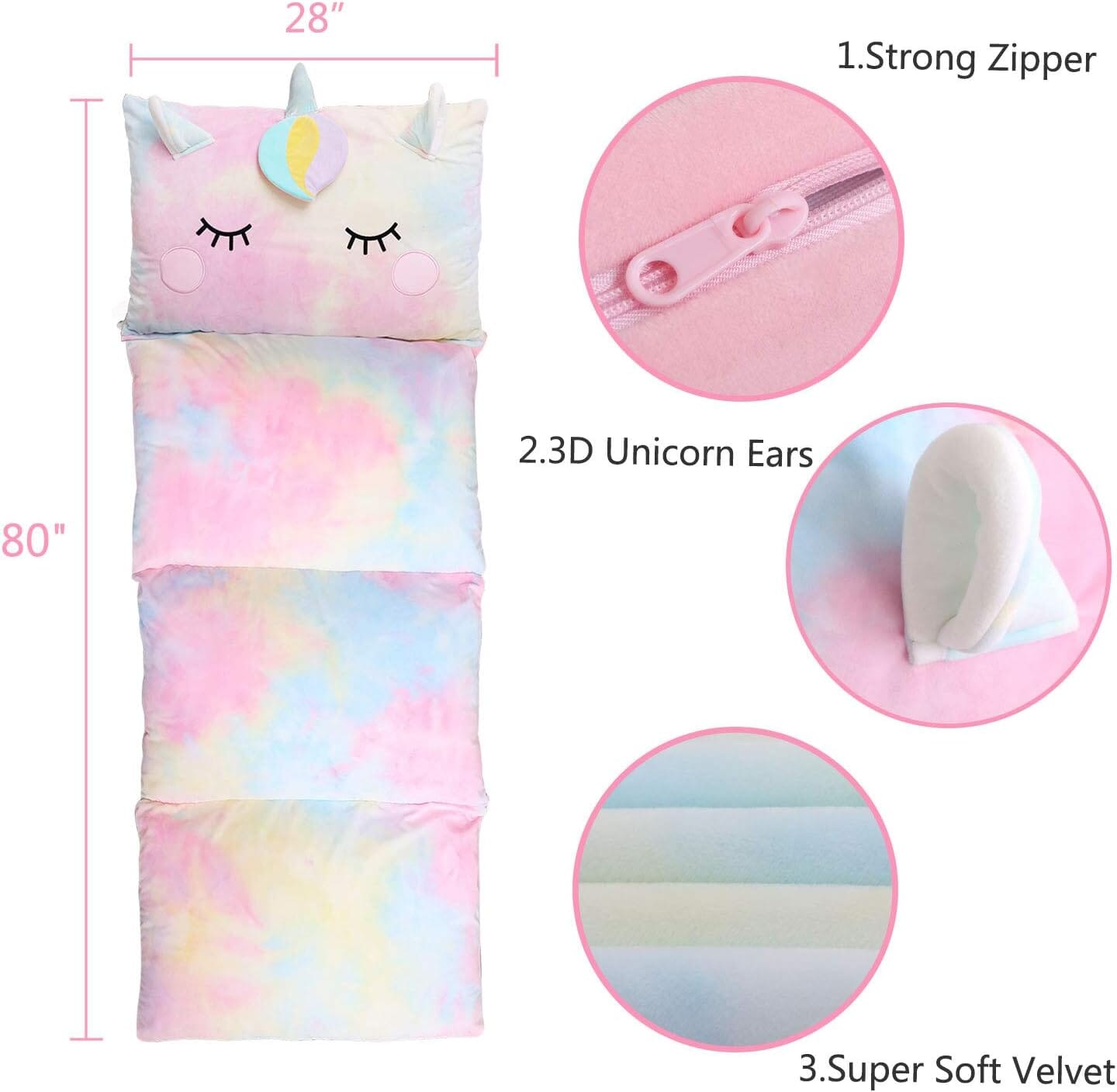Unicorn Kids Floor Pillow - Soft Bed Seat Cover for Girls, Queen Size - Perfect for Playroom, Bedroom, and Cozy Reading Nook