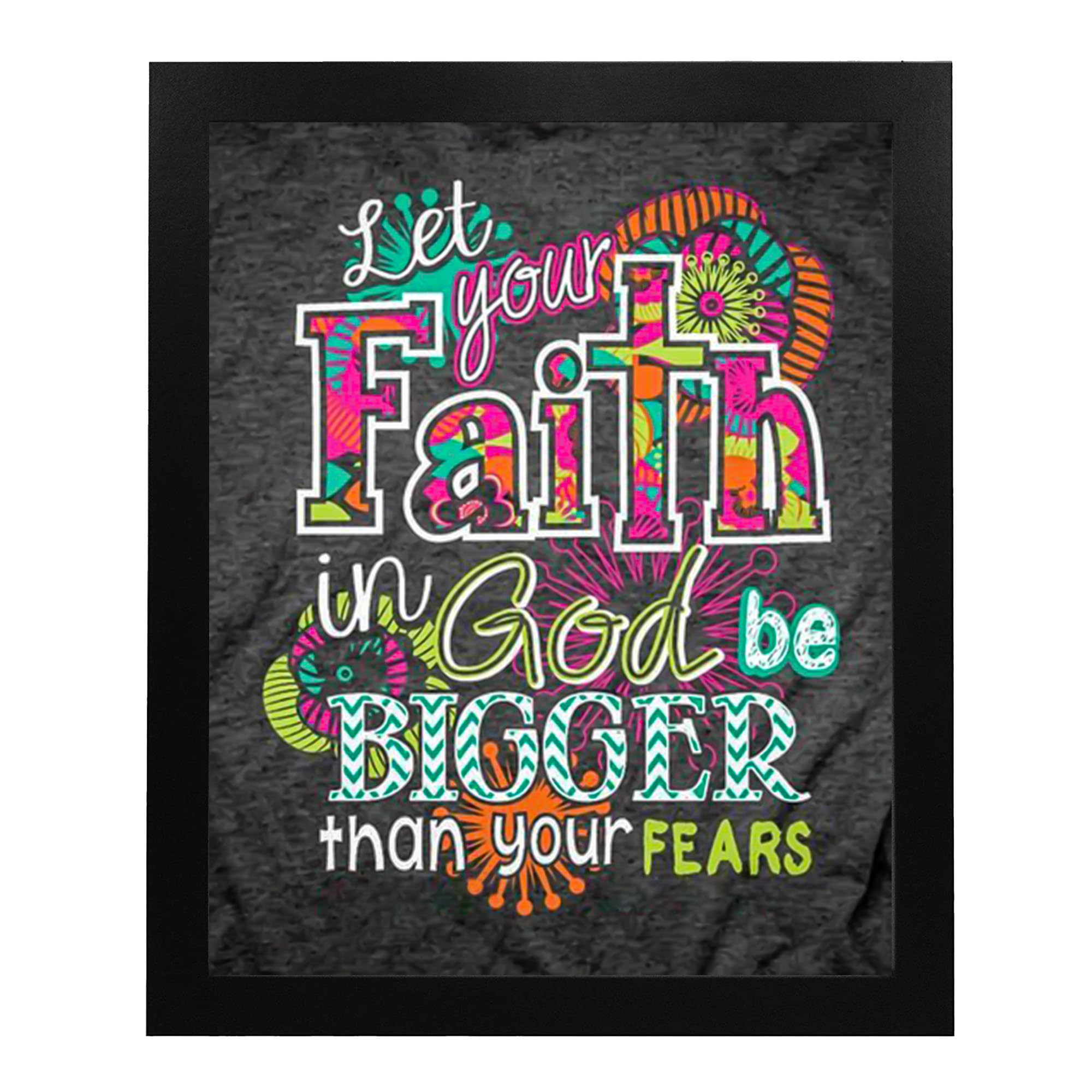 Inspirational Wall Art Print 'Faith in God is Bigger Than Fears' - 8x10