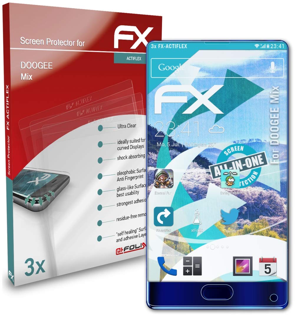 Doogee Mix Screen Protector - 3 Pack Ultra Clear Flexible HD Film for Scratch & Impact Protection - Perfect for Work, Travel & Outdoor Activities