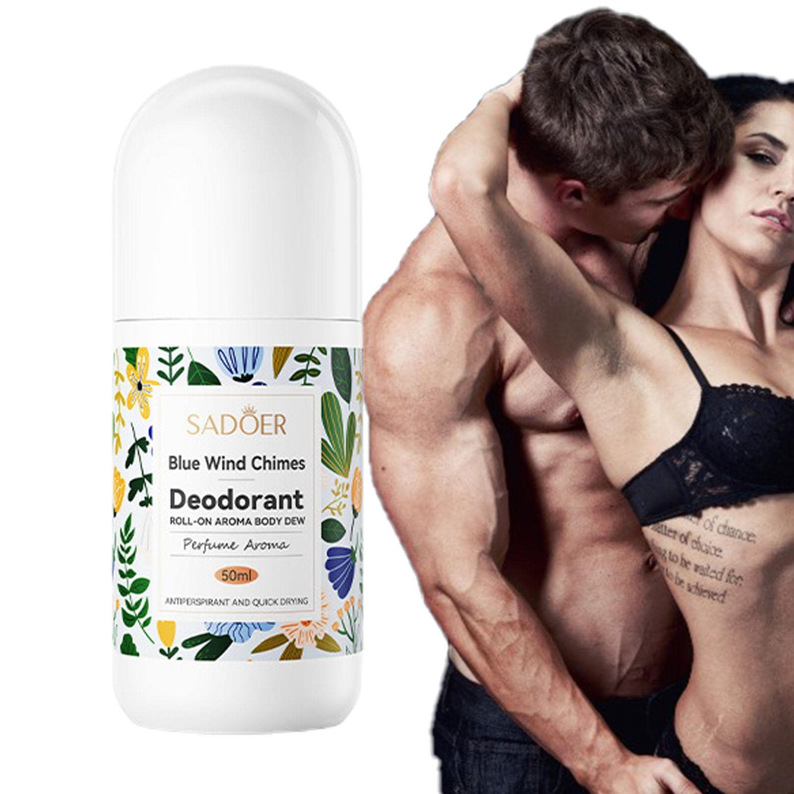Jomewory Roll On Perfume Deodorant & Antiperspirant for Women - 50ml Long Lasting Fragrance (Rose, Blue Wind Chimes, Pink Beautiful Encounter) | Fresh Underarm Care for Daily Use, Workout & Date Night