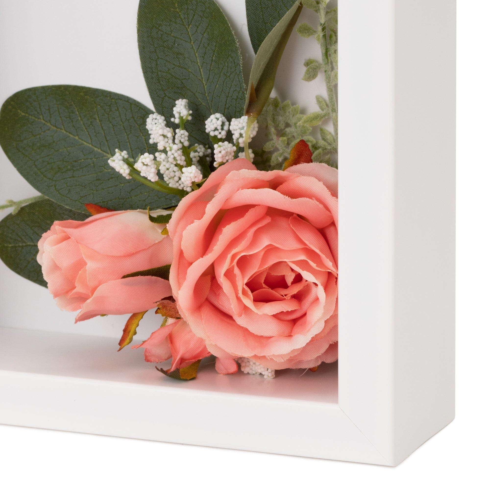 Pink Floral Photo Frame with Built-in Clock - Perfect for Home Decor, Bedroom, Living Room & Gift Ideas