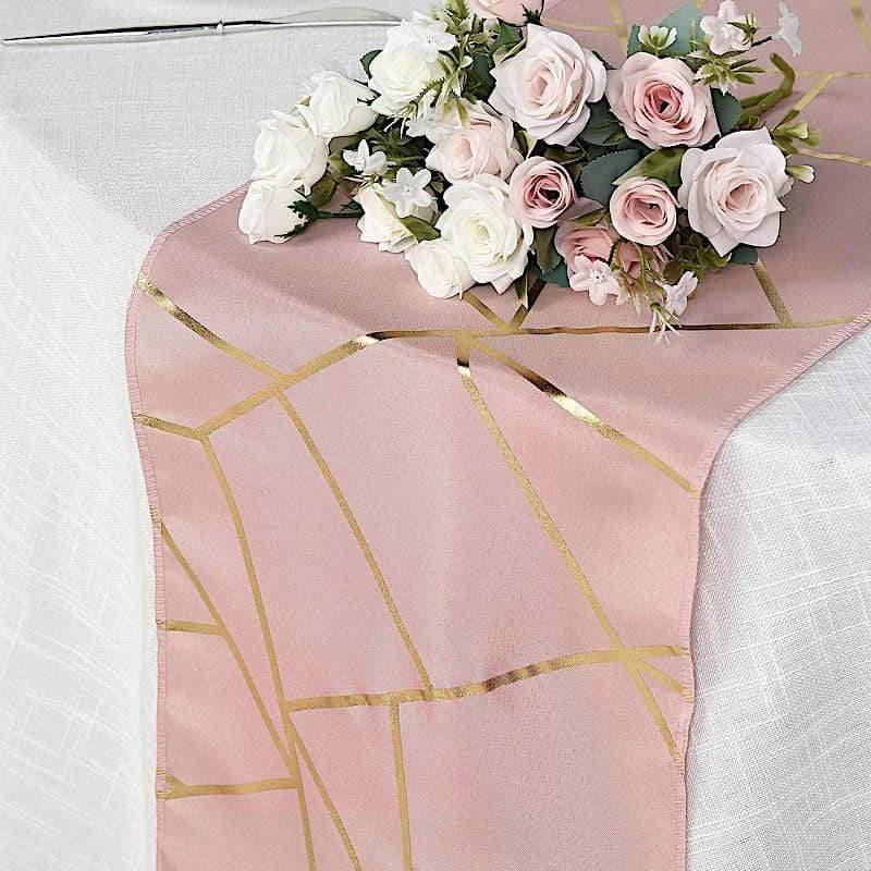 12x108 Inch Geometric Polyester Table Runner for Weddings, Banquets & Home Decor - Elegant Dining Table Cover for Parties, Events and Holiday Celebrations