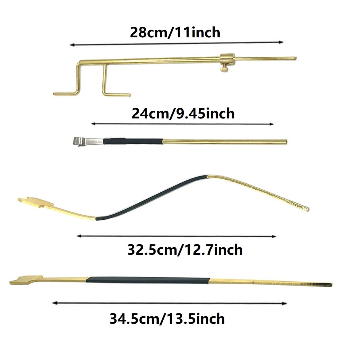 4Pcs Professional Cello Sound Post Tool Set - Straight & S Style Post Setter, Sound Post Gauge & Retriever Clip - Luthier Repair Kit for Cello Installation & Maintenance - Perfect for Instrument Makers & Music Repair Shops