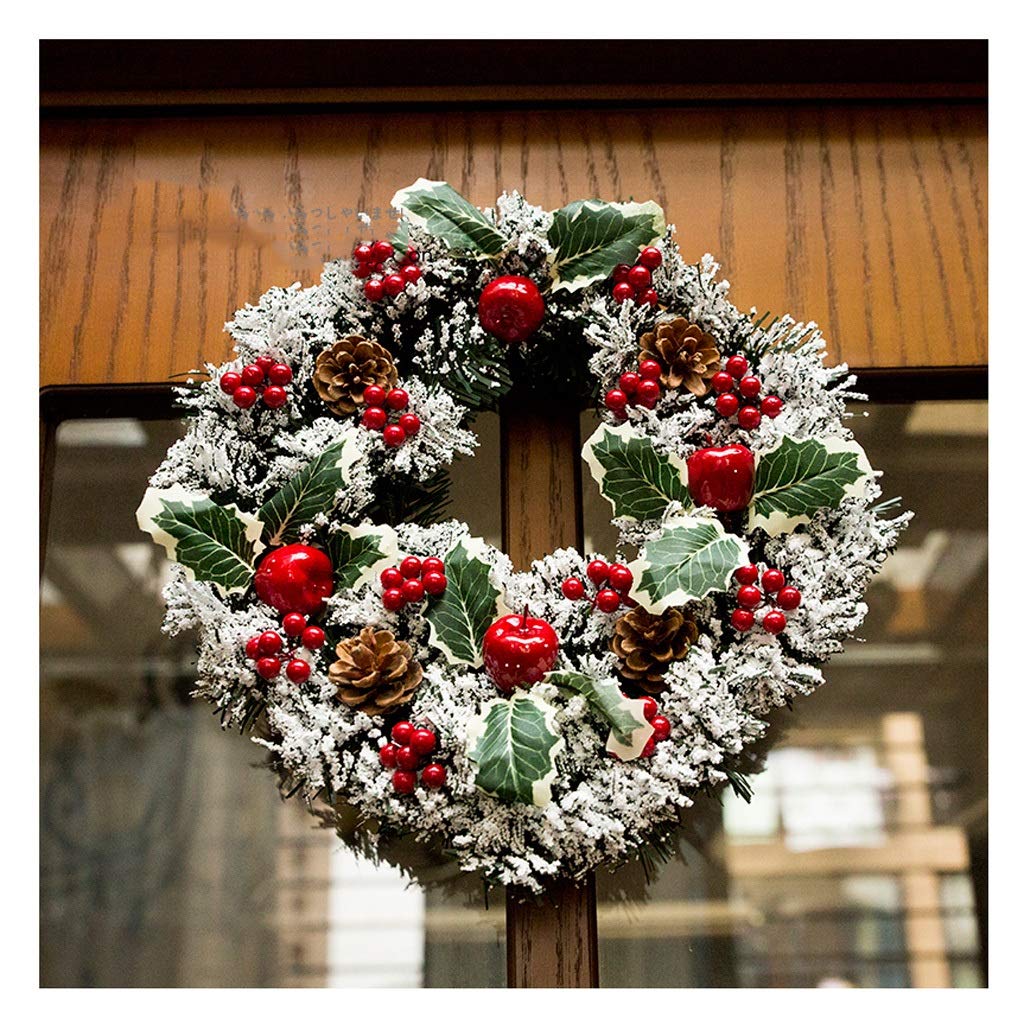 Artificial Christmas Wreath with Red Pine Cones - Holiday Door Decor, Window Garland, Festive Front Door Hanging for Xmas - Perfect for Home, Office & Gift Giving