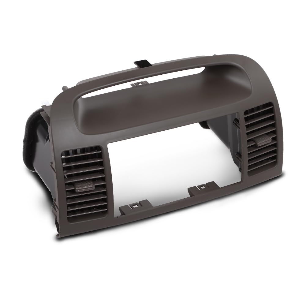 LQI Center Dash Radio Bezel AC Air Vents Upper Trim Compatible with Toyota Camry 2002-2006 - Brown Replacement Part for Interior Upgrade & Car Customization