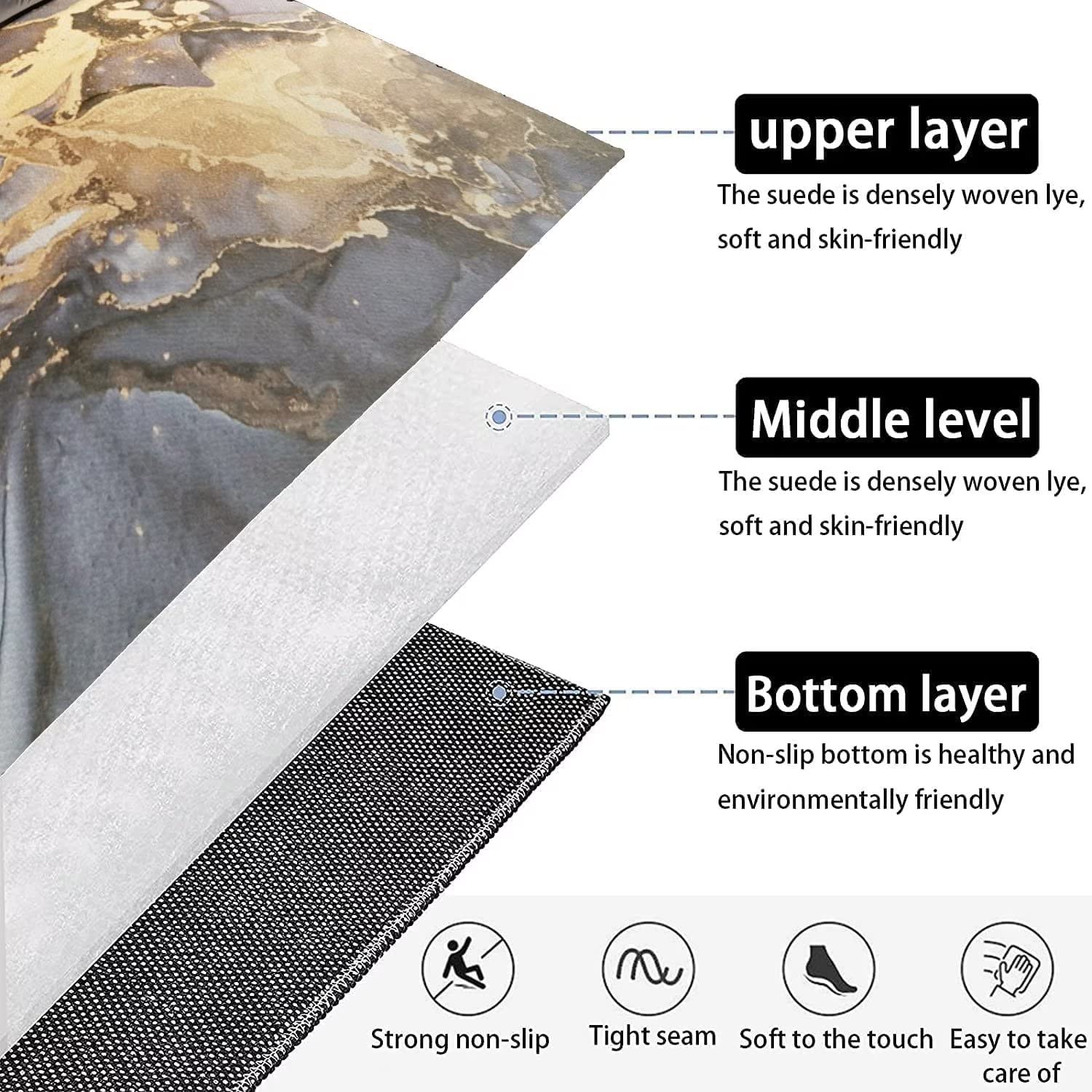 Luxury Marble Area Rugs 5'x8' - Glitter Swirl Texture Throw Rug in Gold & Gray - Modern Abstract Washable Carpet for Living Room, Bedroom & Office - Non-Slip Rectangular Floor Mat