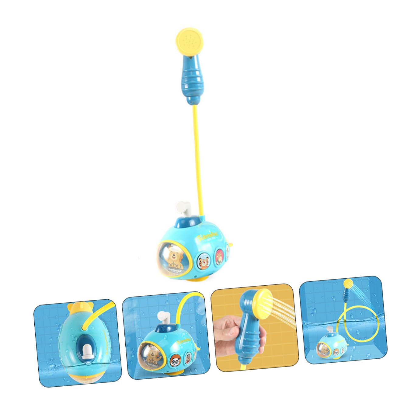 UPKOCH 3-Piece Blue Plastic Bath Toy Set for Kids - Fun Shower Toys for Toddlers & Children - Perfect for Bathtime Play, Sensory Development and Water Play Activities