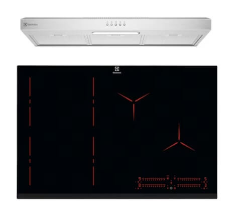 Electrolux ECF9214X 90cm UltimateTaste 300 Fixed Cooker Hood & EIP8546 80cm Built-In Flexi Bridge Induction Hob - Premium Kitchen Appliances for Modern Homes | Perfect for Cooking, Ventilation & Stylish Kitchen Design