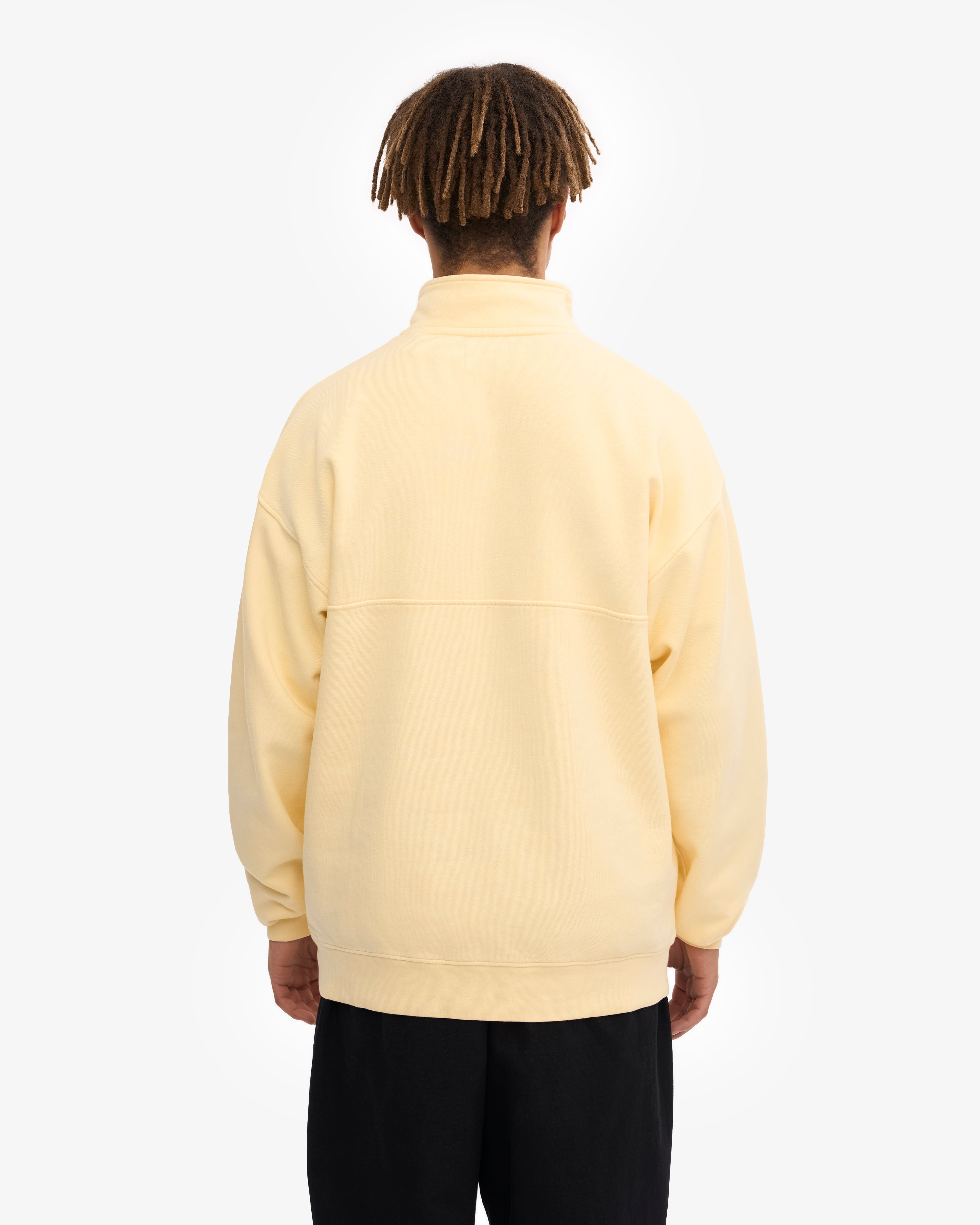 Organic Quarter Zip Sweatshirt for Men & Women - Soft Yellow Pullover for Casual Wear & Outdoor Activities