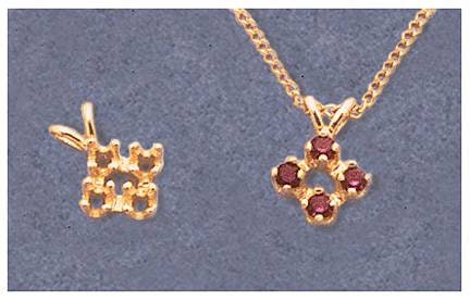 Solid Sterling Silver or 14kt Gold Four Stone Round Cluster Pre-Notched Pendant Setting - Handcrafted in USA (161 274/141 274) - Perfect for Custom Jewelry Making, Necklace Pendants & Gift Giving
