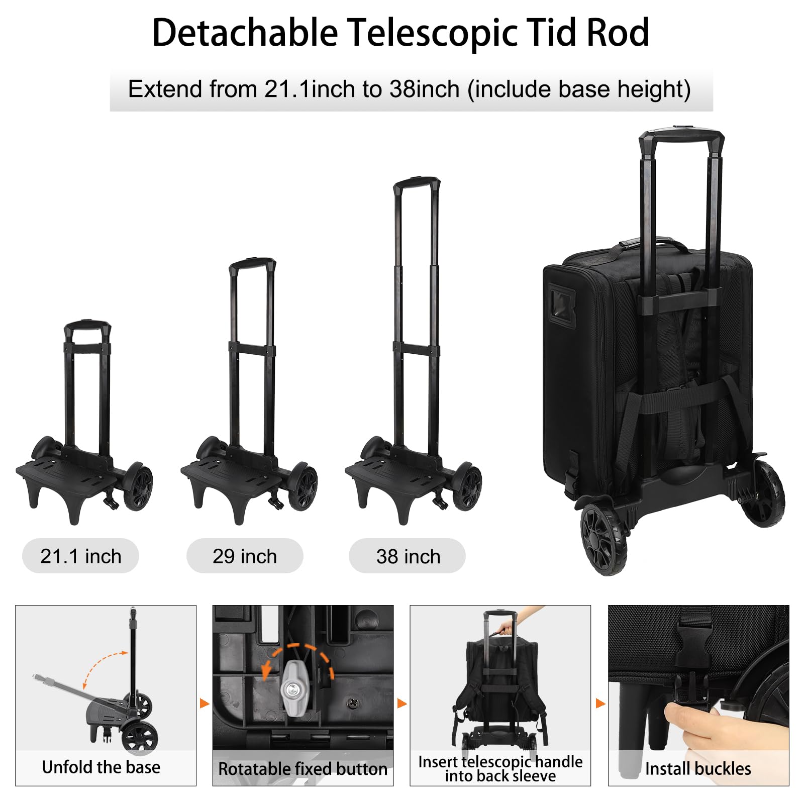 Professional Rolling Makeup Case - Extra Large Travel Cosmetic Organizer with 4 Removable Bags | Portable Makeup Train Case for Artists & Beauty Enthusiasts | Perfect for Salon, Bridal, On-Set & Travel Makeup Storage