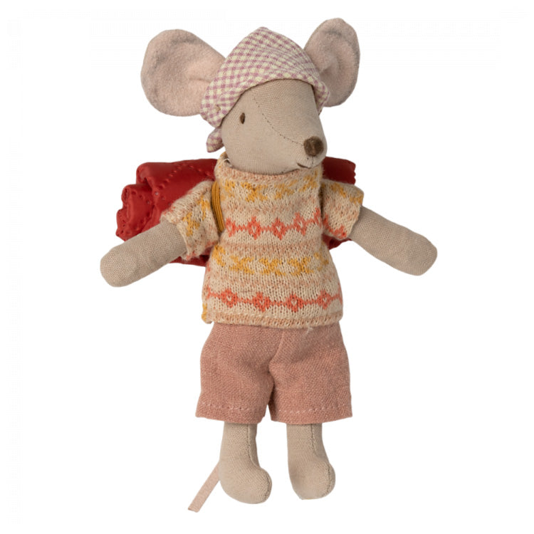 Maileg Hiker Mouse Big Sister - Adorable Collectible Mouse Doll for Kids | Perfect for Imaginative Play, Nursery Decor & Gift Giving