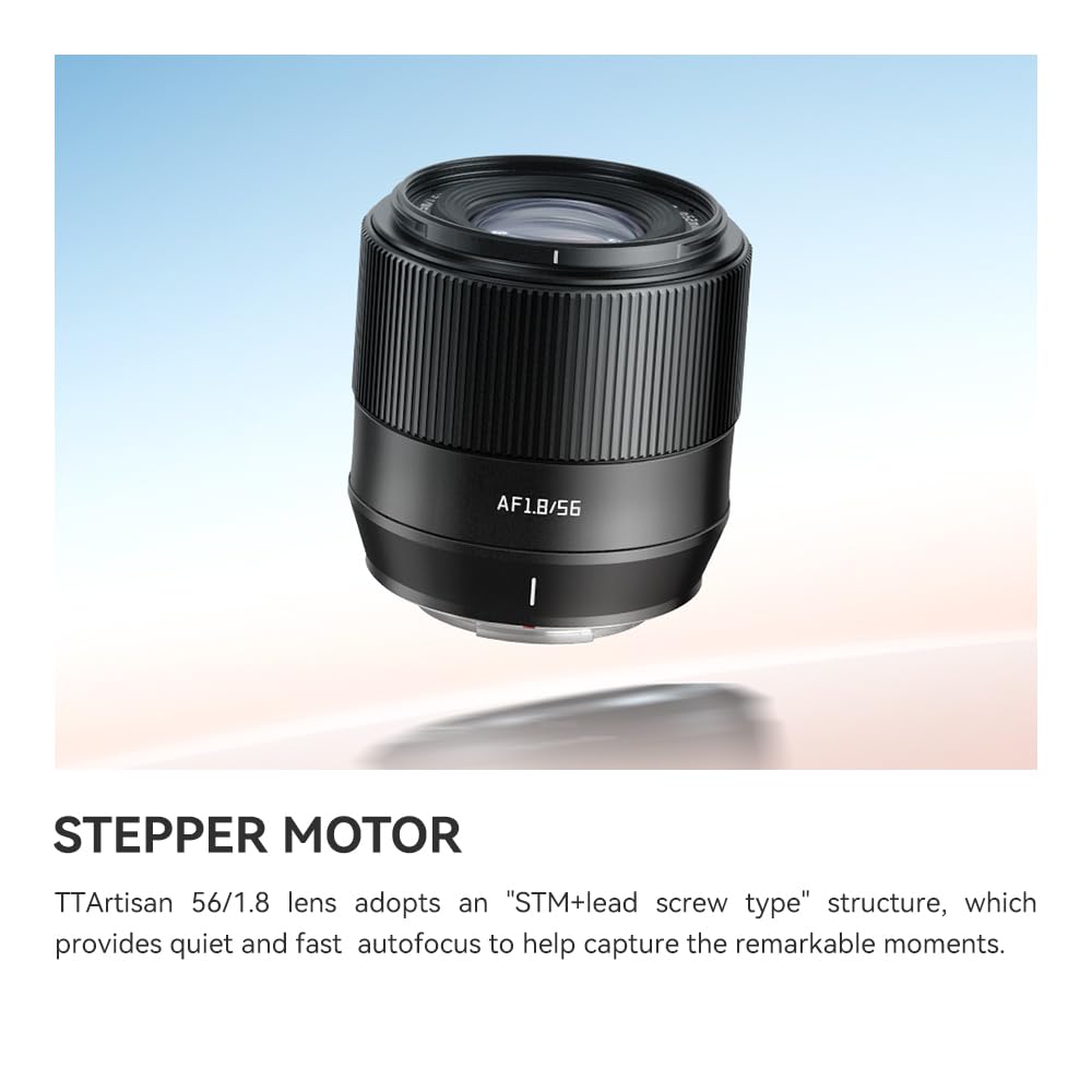 TTARTISAN AF 56mm f/1.8 APS-C Auto Focus Lens for Fujifilm X-Mount Cameras (X-T5, X-T4, X-T30 II, X-S10, X-T200, X-T30, X-H1, X-H2, X-T3, X-T100) - Perfect for Portrait, Street & Low Light Photography