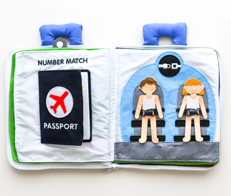 Fabric Activity Book for Toddlers - Soft & Interactive Travel Toy for Kids - Perfect for Airplane, Car Rides & Quiet Playtime