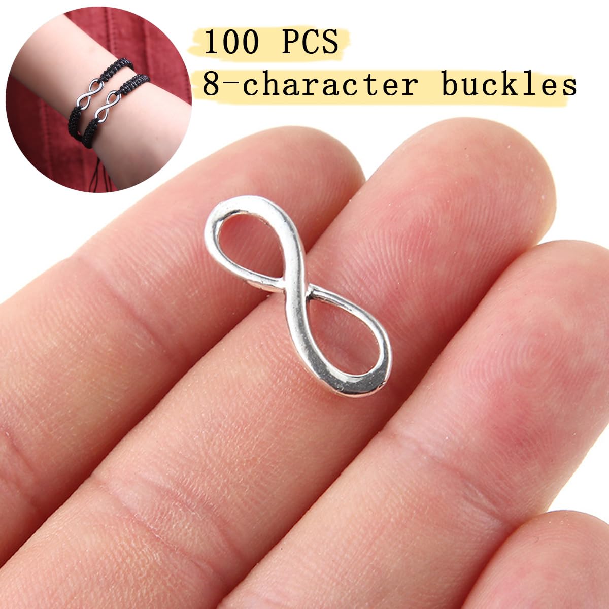 FAFAHOUSE 100 PCS Alloy Infinity Link Connectors - Antique Silver Love Symbol Charms for Jewelry Making, DIY Bracelets & Necklaces - Perfect for Gifts, Wedding Favors & Handmade Crafts