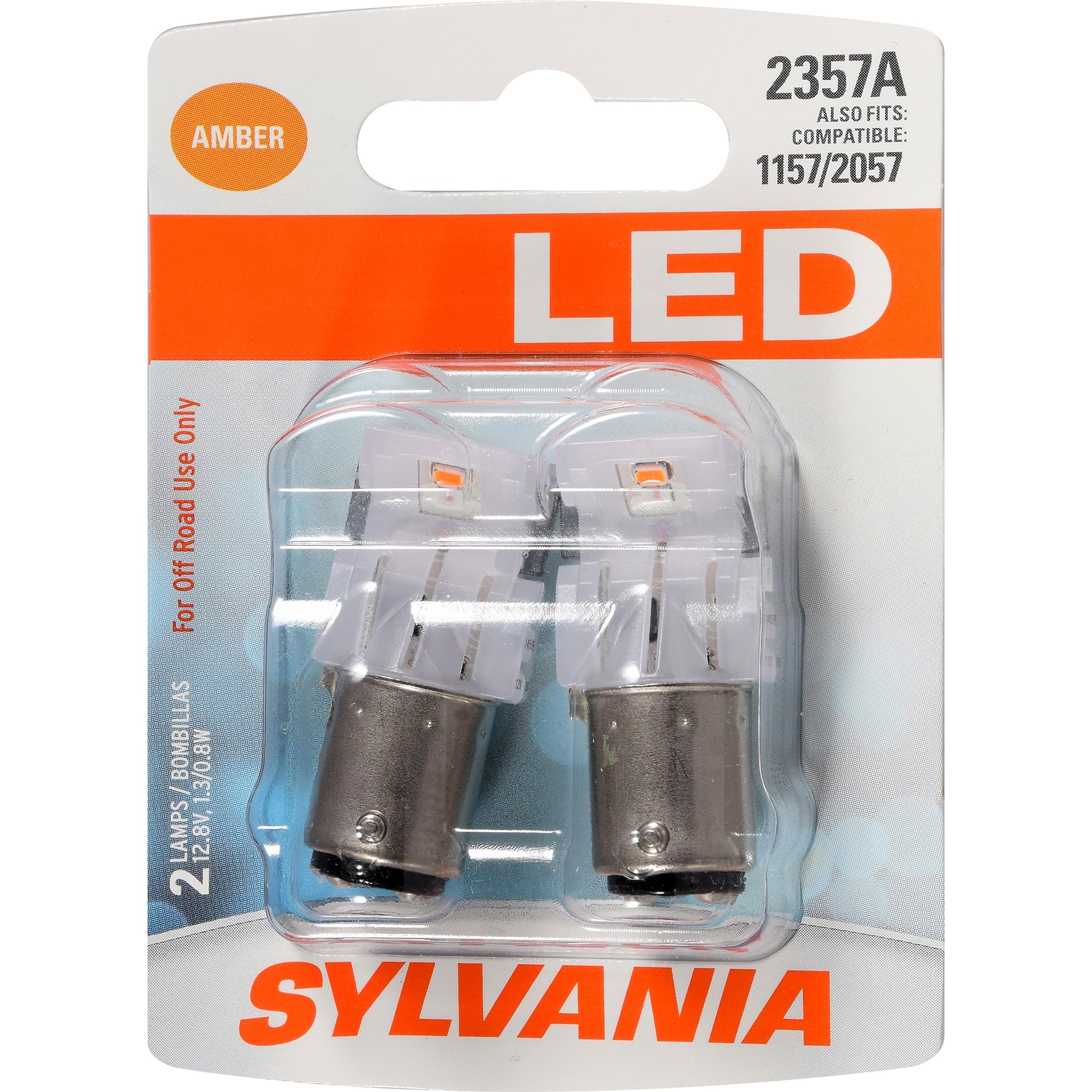 SYLVANIA 2357 LED Amber Mini Bulb - 2 Pack for Park & Turn Lights