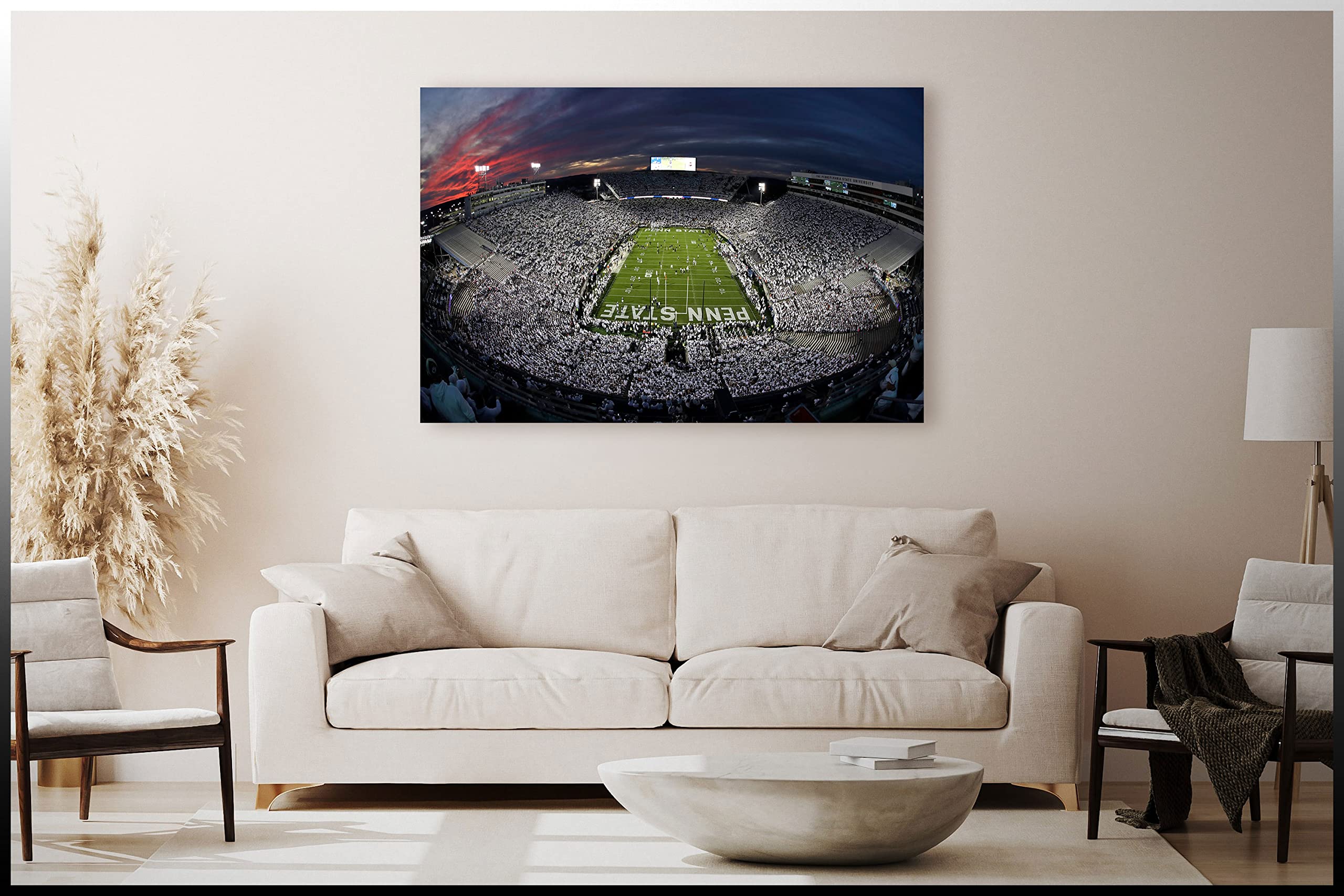Beaver Stadium Canvas Wall Art - 11x17 Framed Ready to Hang, College Football Decor for Living Room, Kitchen, Office & Game Room - Perfect Gift for Penn State Fans