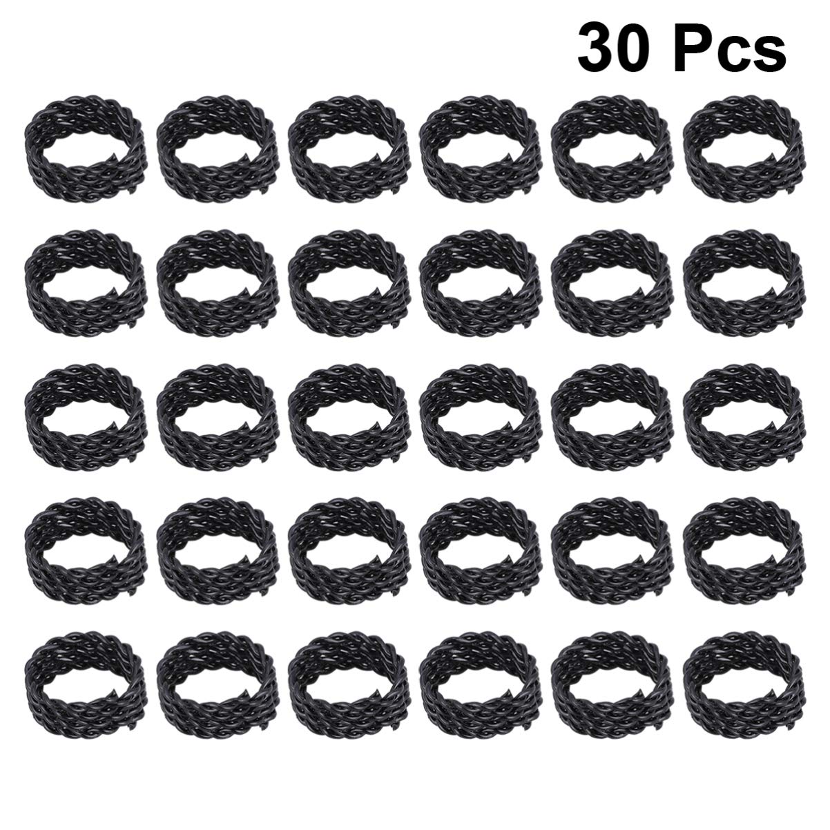 Supvox 30pcs Adjustable Dreadlock Cuffs - Black Hair Braiding Beads & Clips for Wigs, Braids, and Extensions | Perfect for Cosplay, Festivals, and Protective Hairstyles