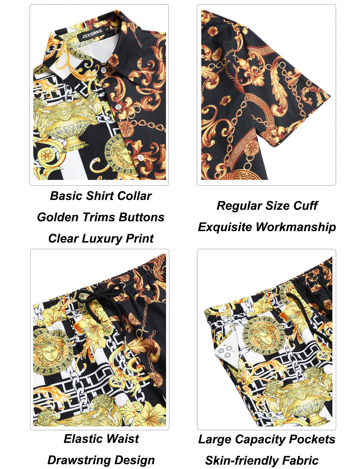 Premium Men's Hawaiian Shirt 2-Piece Set - Breathable Casual Button Down Shirt & Shorts | Tropical Summer Beach Outfit for Vacation, Pool Party & Island Getaways