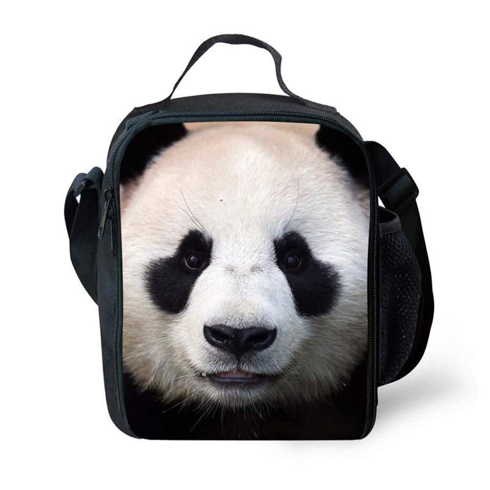 Insulated Lunch Bag for Men & Women - Medium Reusable Soft Cooler Lunch Box for School, Work, Office - Panda Design | Perfect for Picnics, Commuting & Meal Prep