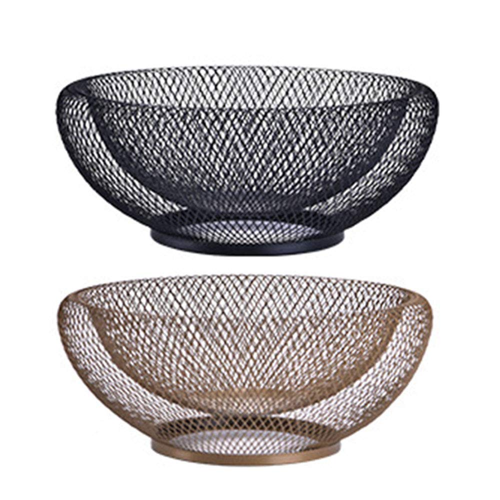 CHUNGEBS 2-Pack Decorative Mesh Fruit Bowls - Stainless Steel Wire Basket for Candy, Snacks & Vegetable Storage - Perfect for Kitchen Counter, Dining Table & Office Decor | Great for Parties, Entertaining & Home Organization