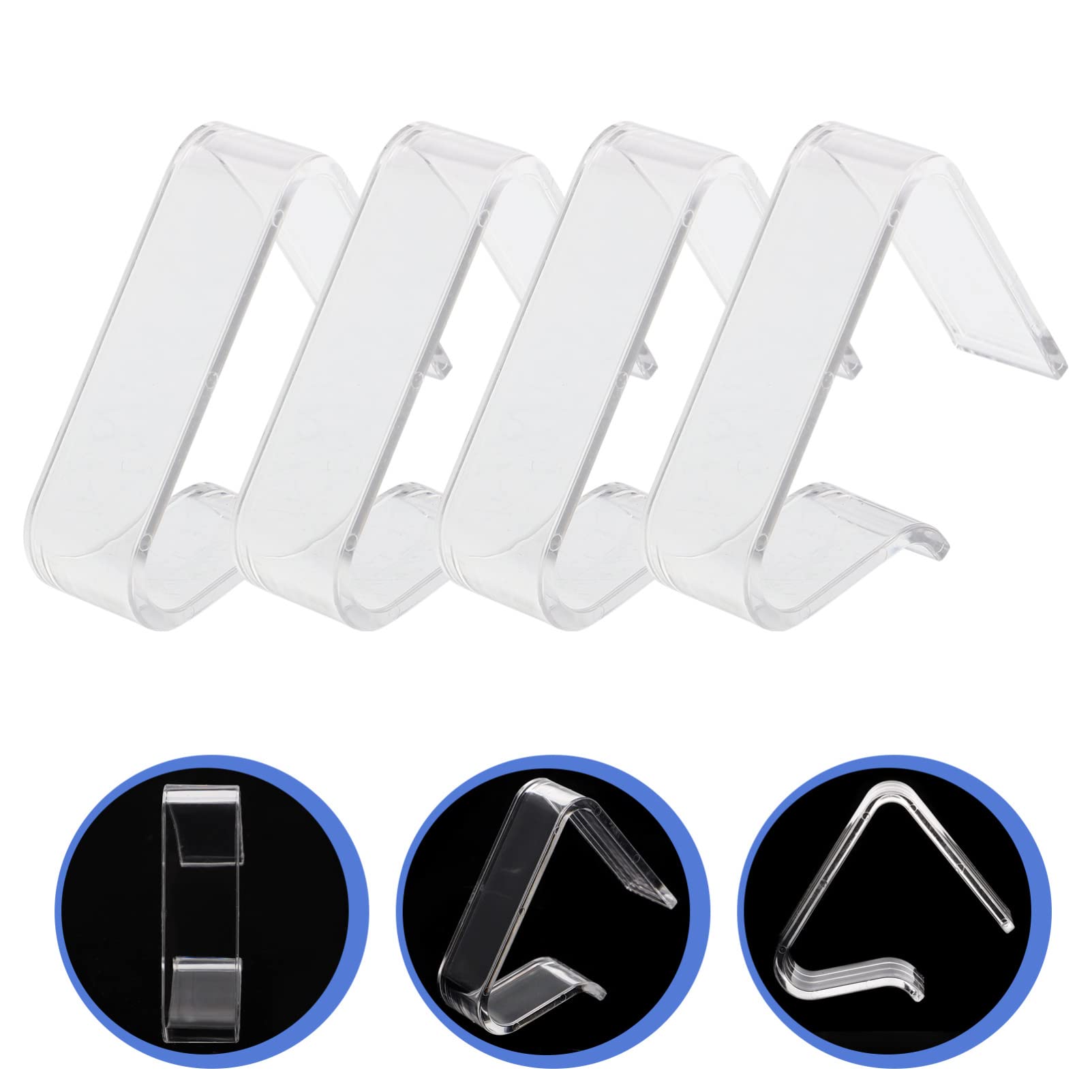 Yardwe 4-Pack Heavy Duty Plastic Tablecloth Clips for Outdoor Picnics - Large Triangle Table Cloth Holders for Picnic Tables, Dinner Parties & Outdoor Dining - Secure Table Cover in Windy Conditions
