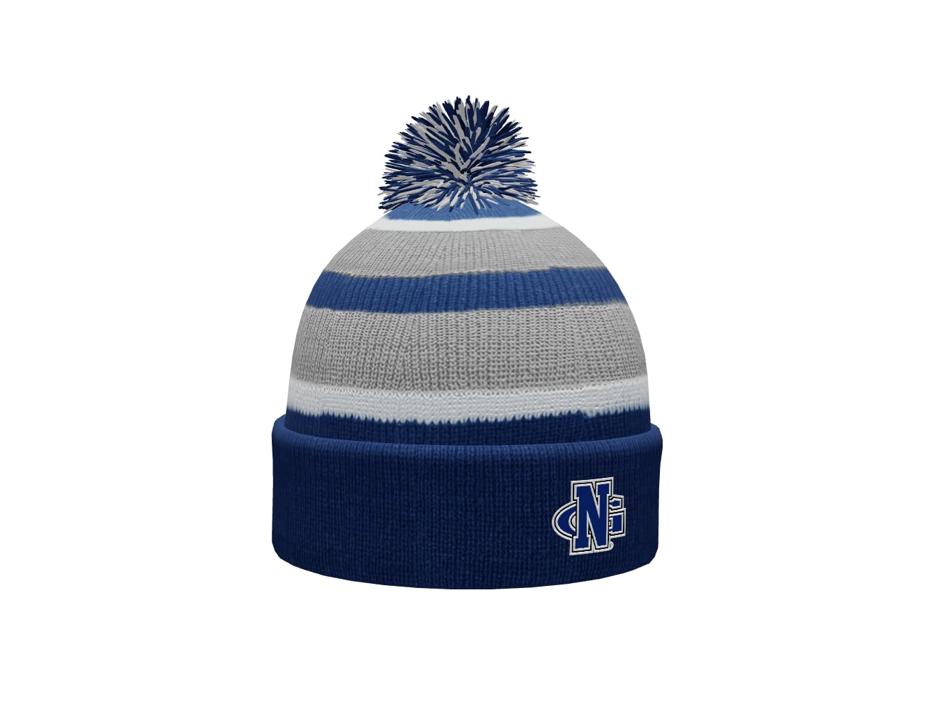 NCAA Prime Cuffed Fold Over Pom Pom Winter Knit Beanie Hat - Warm & Stylish for Cold Weather, Sports Games, and Outdoor Activities
