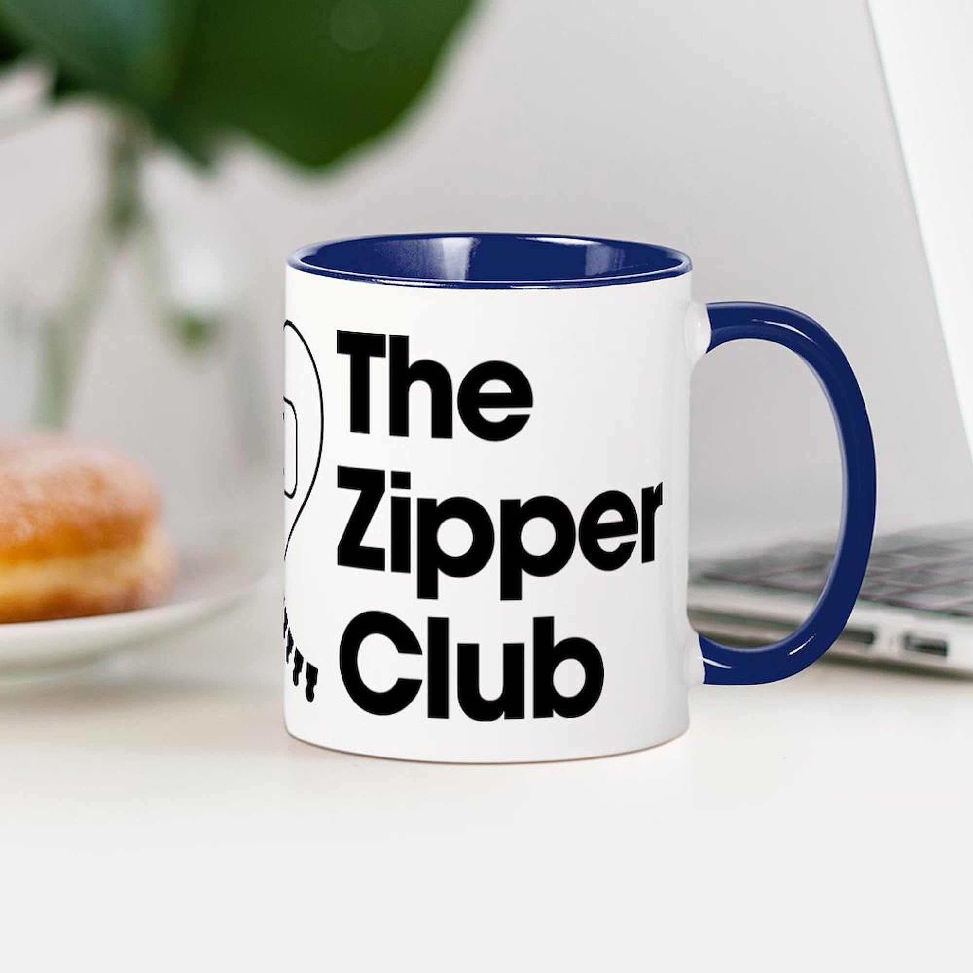 The Zipper Club 11 oz (325 ml) Ceramic Coffee Mug - Funny Novelty Gift for Friends & Coworkers - Perfect for Office, Home & Camping Use