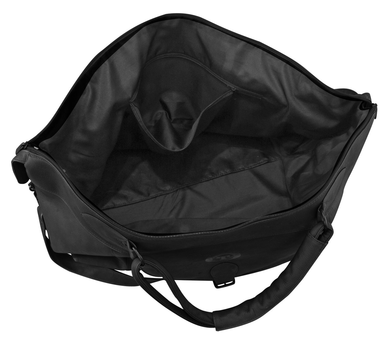 NHL Black Leather Top Zip Travel Bag - Durable Carry-On Luggage for Hockey Fans - Perfect for Game Day, Travel & Gym