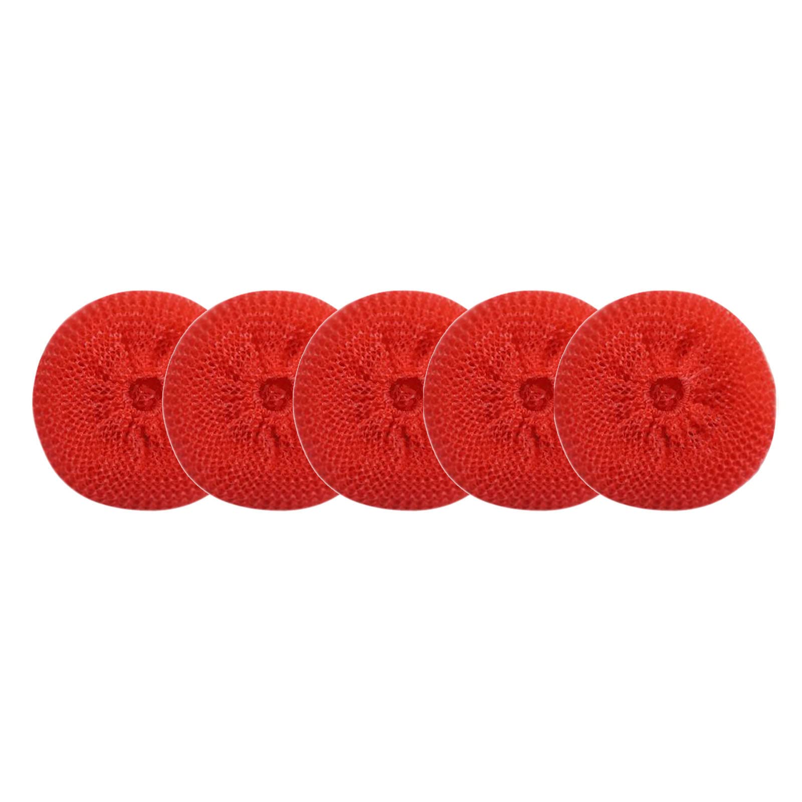 Yiser 5-Pack Colorful Knitted Cleaning Balls - Gentle Non-Scratch Pot & Pan Scrubbers, Static Remover Dryer Balls for Laundry - Perfect for Kitchen Cleaning & Fabric Softening (Red)