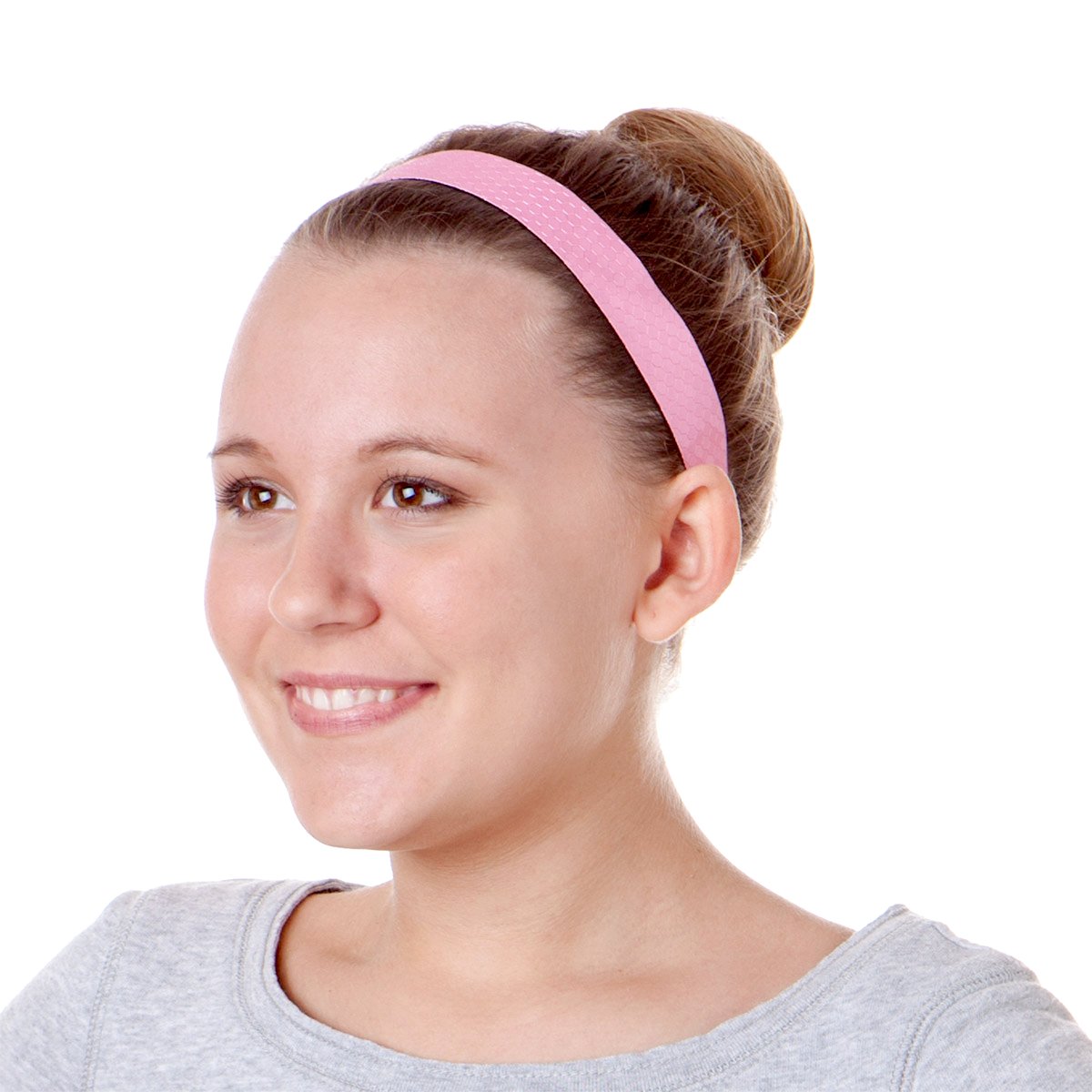 Hipsy Women's Adjustable No-Slip Checkerboard Wide Headbands - 3 Pack Light Pink - Stylish Hair Accessories for Workouts, Yoga, and Everyday Fashion